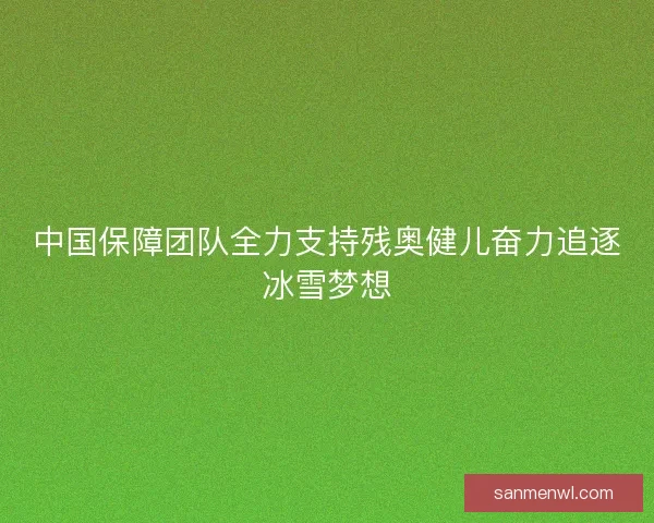 中国保障团队全力支持残奥健儿奋力追逐冰雪梦想